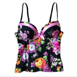 Vintage Floral Bustier Top 💐